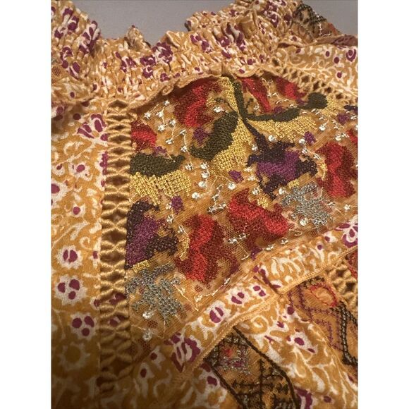 $160‎ Anthropologie Maeve Goldie Embroidered High Neck Blouse Sz 4 NWT - Picture 6 of 8